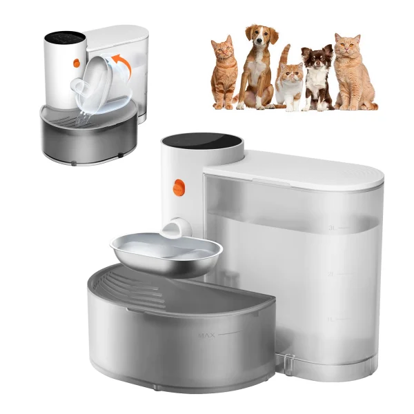Petgravity Stainless Steel Bowl Intelligent Pouring Water Dispenser